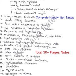 [ CHEMISTRY OF ALIPHATIC HYDROCARBONS ] - Handwritten Notes