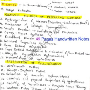 CHEMISTRY OF CARBON-CARBON SIGMA BOND -Handwritten Notes