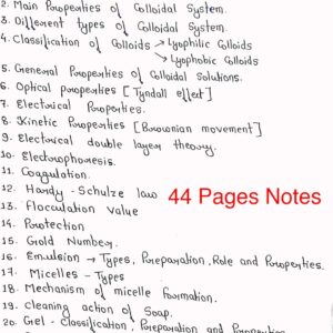 [ COLLOID AND SURFACE STATE CHEMISTRY ] - Handwritten Notes
