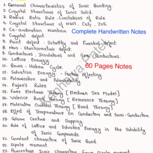 [ CHEMICAL BONDING-1-IONIC BOND ]- Handwritten Notes