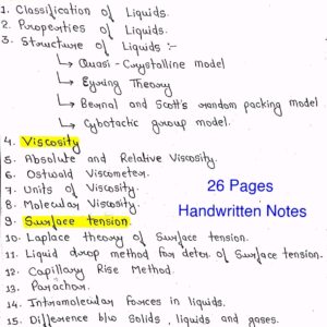LIQUID STATE CHEMISTRY- Handwritten Notes [ NEP-2020,New Syllabus ]