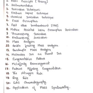 [ MASS SPECTROMETRY ]- Complete Handwritten Notes