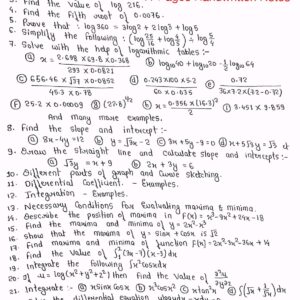 [ MATHEMATICAL CONCEPTS FOR CHEMIST ] - Handwritten Notes