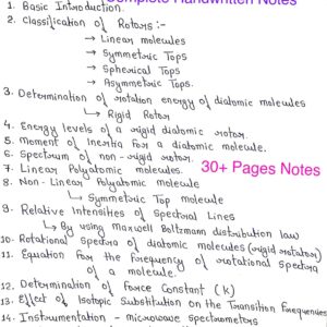 [ MICROWAVE (Rotational) SPECTROSCOPY ]- Spectroscopy , Handwritten Notes