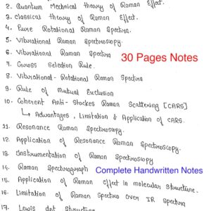 [ RAMAN SPECTROSCOPY ] | Complete Handwritten Notes