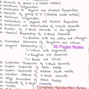 [ S-BLOCK ELEMENTS ] - Handwritten Notes