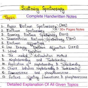 [ SCATTERING SPECTROSCOPY ] Complete Handwritten Notes