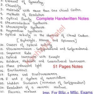 [ STEREOCHEMISTRY ] - Handwritten Notes