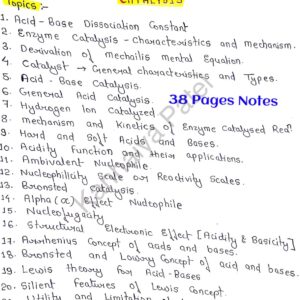 [ ACIDS,BASES,ELECTROPHILES, NUCLEOPHILES AND CATALYSIS ]-Complete HANDWRITTEN Notes