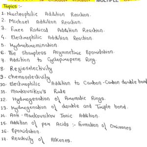 [ ADDITION TO CARBON-CARBON MULTIPLE BOND ]-Complete Handwritten Notes