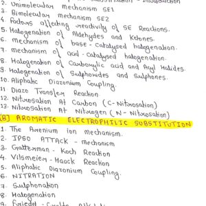 [ ALIPHATIC & AROMATIC ELECTROPHILIC SUBSTITUTION ]-Complete Handwritten Notes