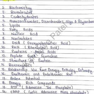 [ BIO-CHEMISTRY ] - Handwritten Notes.