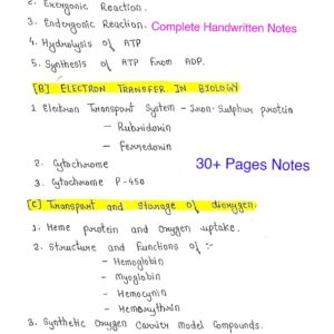 [ BIOENERGETICS/ELECTRON TRANSFER IN BIOLOGY ]- Complete Handwritten Notes