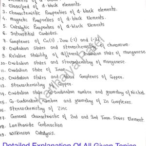 [ CHEMISTRY OF TRANSITION SERIES ELEMENTS ]- Inorganic Chemistry | Handwritten Notes