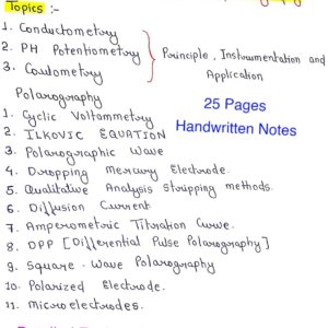 [ ELECTROCHEMICAL METHOD AND POLAROGRAPHY ]-Complete Handwritten Notes