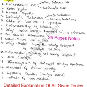 [ ELECTRO-CHEMISTRY PART -1 ] - Complete Handwritten Notes