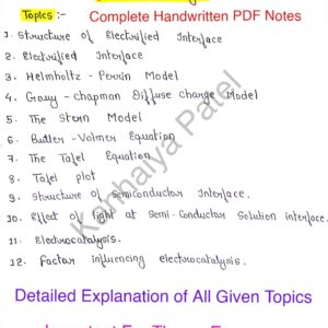 [ ELECTRO-CHEMISTRY PART -2 ] - Complete Handwritten Notes