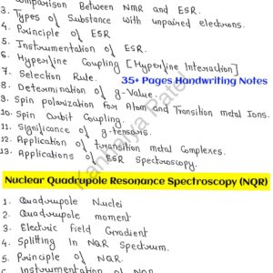 [ ELECTRON SPIN RESONANCE & NQR SPECTROSCOPY ]-Complete Handwritten Notes