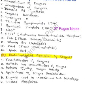 [ ENZYME AND CO-ENZYME CHEMISTRY ]-Complete HANDWRITTEN Notes