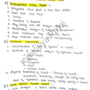 [ INTEGRATED STEEL PLANT/ CEMENT INDUSTRY/ COAL BASED POWER PLANT ] Environmental Chemistry Notes