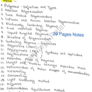[ MACROMOLECULES ]-Complete Handwritten Notes