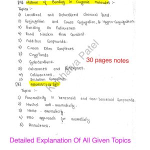 [ NATURE OF BONDING IN ORGANIC MOLECULES & AROMATICITY ]-Handwritten Notes