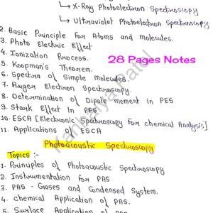 [ PHOTOELECTRON AND PHOTOACOUSTIC SPECTROSCOPY ] - Complete Handwritten Notes