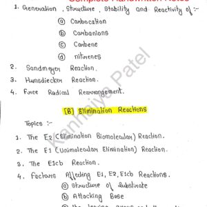 [ REACTION INTERMEDIATE AND ELIMINATION REACTION ]-Handwritten Notes