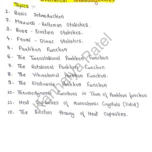 [ STATISTICAL THERMODYNAMICS ]-Complete Handwritten Notes