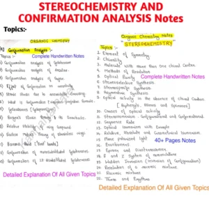 [ CONFORMATION ANALYSIS & STEREO-CHEMISTRY ] - Complete Handwritten Notes