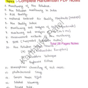 [ AIR POLLUTION MONITORING AND ANALYSIS ]-Complete Handwritten Notes