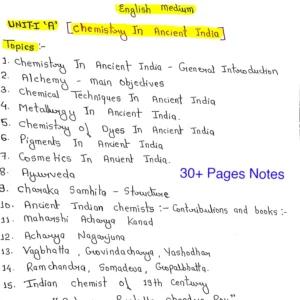 [ CHEMISTRY IN ANCIENT INDIA ] -BSc.1st SEM. | Handwritten Notes
