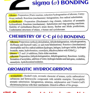 [ CHEMISTRY OF CARBON-CARBON SIGMA & PI BONDING AND AROMATIC HYDROCARBONS ] BSc.2nd Sem.Unit-2, Complete Handwritten Notes