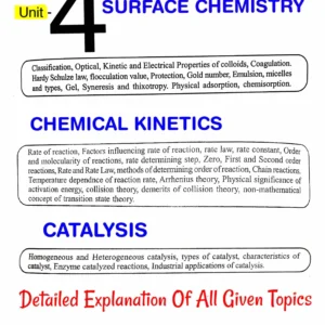 [ COLLOIDS AND SURFACE CHEMISTRY & CHEMICAL KINETICS AND CATALYSIS ] BSc.2nd Sem.Unit-4 - Complete Handwritten Notes