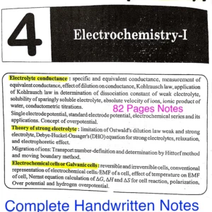 [ ELECTROCHEMISTRY ] - BSc.3rd Sem.Unit-4 - Complete Handwritten
