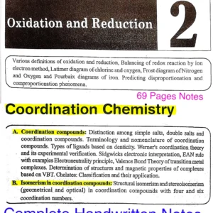 [ OXIDATION AND REDUCTION - COORDINATION CHEMISTRY ] BSc.3rd Sem.Unit-2- Complete Handwritten Notes