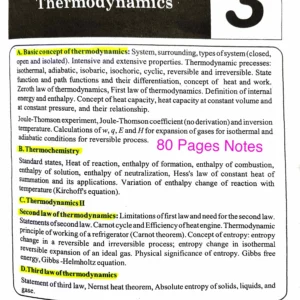 [ THERMODYNAMICS AND THERMOCHEMISTRY ] BSc.3rd Sem.Unit-3 - Complete Handwritten