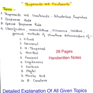 TERPENOIDS & CAROTENOIDS- Natural Products | Organic Chemistry |Complete Handmade notes |Important for Semester Exam.