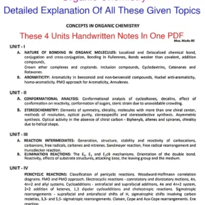 MSc.1st Sem.ORGANIC CHEMISTRY_ Complete Handwritten Notes | All 4 Units. Notes in one PDF