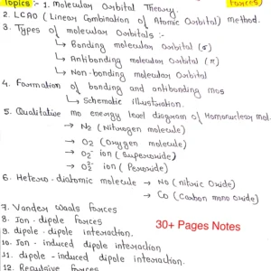 CHEMICAL BONDING -2 (MO Theory & Weak Chemical Forces)- BSc.1st Sem.- Handwritten Notes