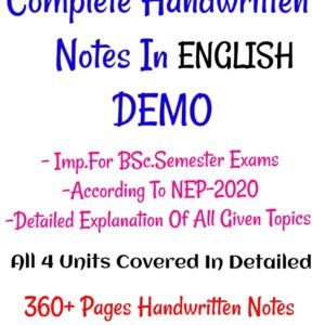 BSc.1st Sem. [CHEMISTRY] | Handwritten Notes DEMO | English Notes.