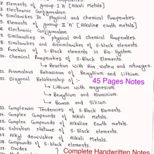 [ S-BLOCK ELEMENTS ] - Handwritten Notes