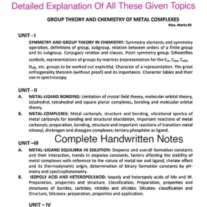 MSc.1st Sem.-INORGANIC CHEMISTRY_ Complete Handwritten Notes | All 4 Units notes in one PDF