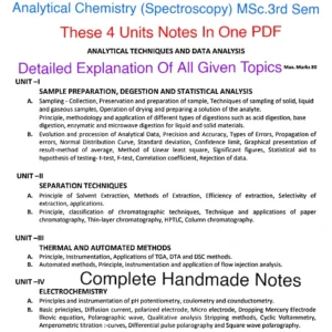 MSc.3rd Sem- SPECTROSCOPY _ Complete Handamde Notes All 4 Units.