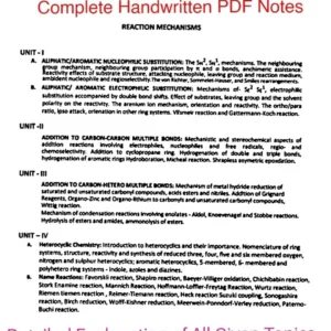 MSc.2nd Sem.-ORGANIC CHEMISTRY (All 4 Unit's Notes In One PDF ) Complete Handmade Notes.