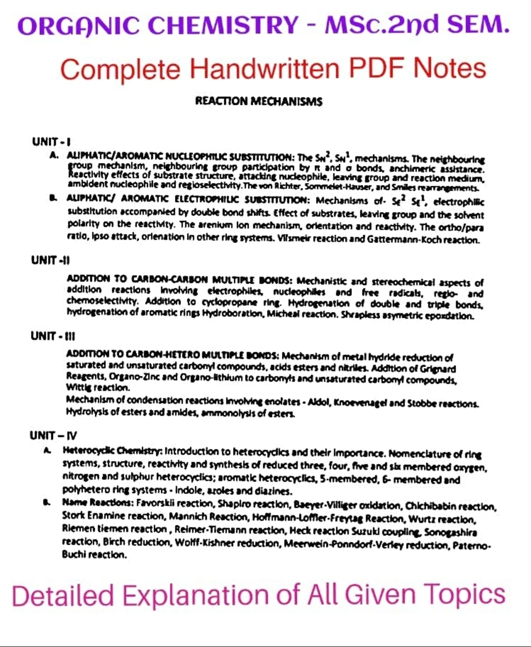 【COMPLETE NOTES FOR MSc.2ND SEM.】All Unit In One PDF. Complete Handmade Notes - Image 4