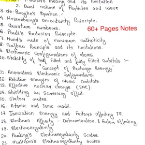 ATOMIC STRUCTURE AND PERIODIC PROPERTIES - BSc.1st Semester - Handwritten Notes