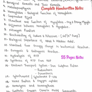 [ BIO-INORGANIC CHEMISTRY ] - Complete Handwritten Notes