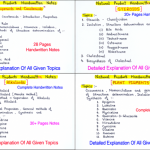 [ NATURAL PRODUCTS - TERPENOIDS, ALKALOIDS, STEROIDS, PLANT PIGMENT ] Complete Handwritten Notes
