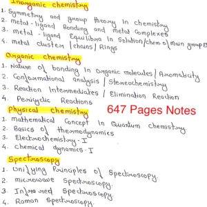 [ COMPLETE NOTES FOR MSc.1ST SEM.]- INORGANIC, ORGANIC, PHYSICAL & SPECTROSCOPY CHEMISTRY | All Units In 1 PDF |Handwritten Notes